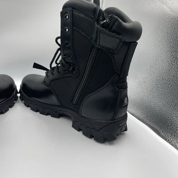 ROCKY ALPHA FORCE ZIPPER WATERPROOF PUBLIC SERVICE‎ BOOTS BLACK NEW - Picture 12 of 14